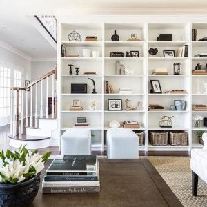 floor to ceiling bookshelves