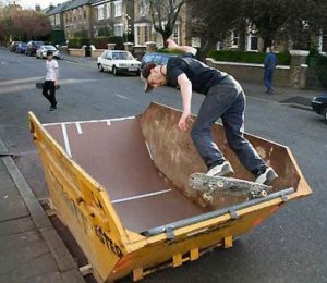 skate ramp dumpster